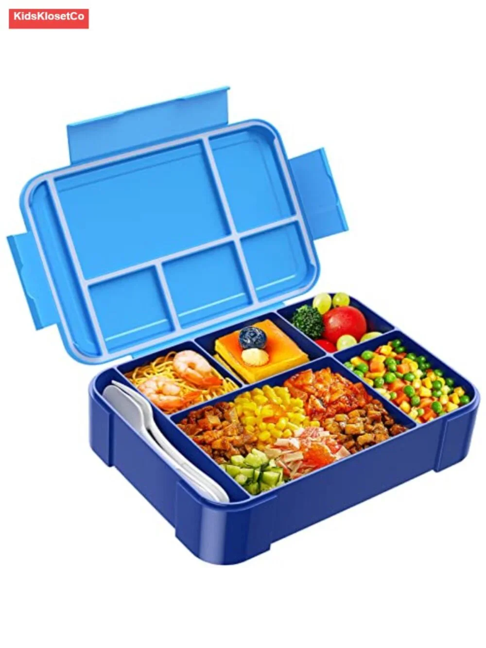 Kids Leakproof Bento Lunch Box 1450ml 6 Compartments with Utensils BPA-Free